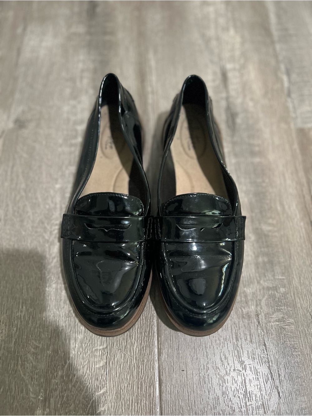 Clarks Patent Leather Black Women's Loafers
